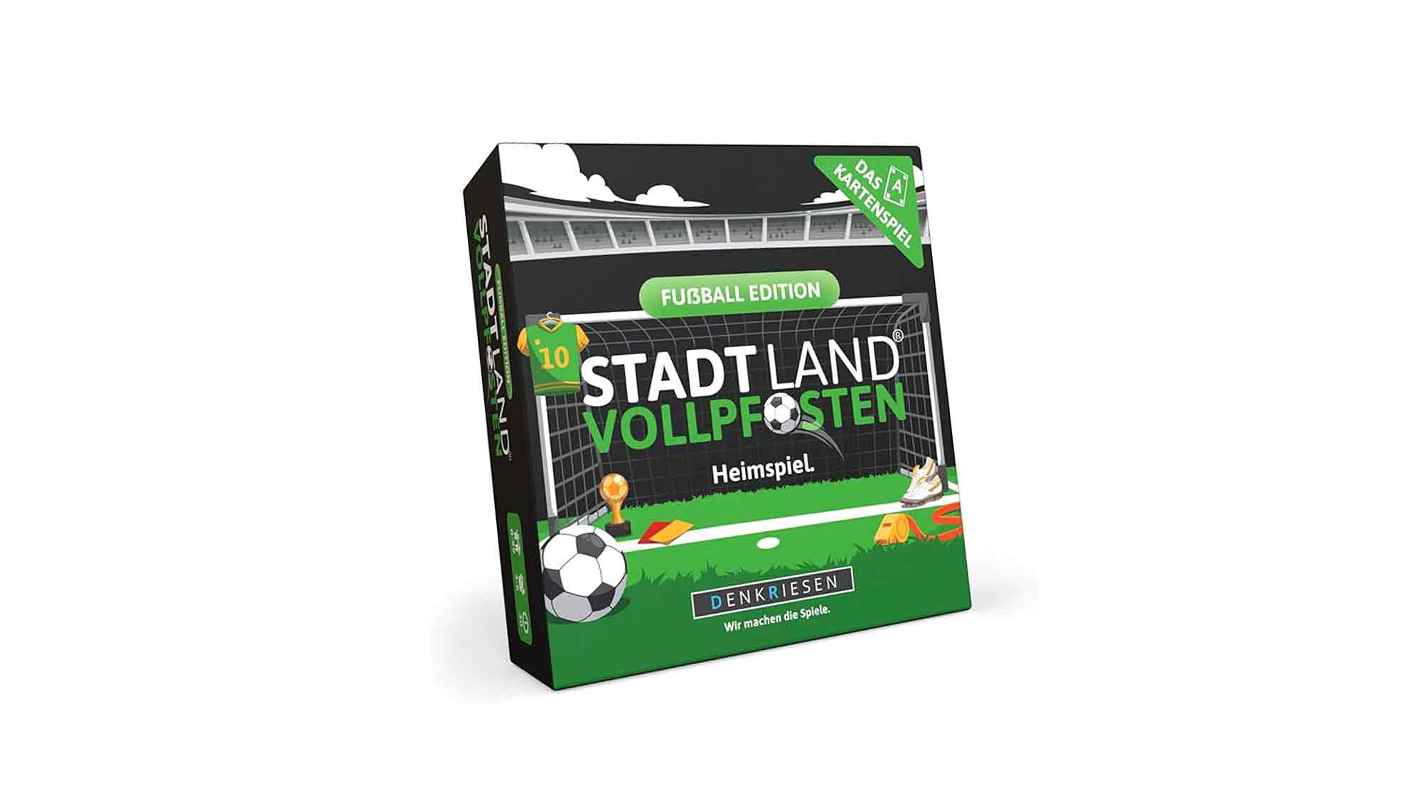 Brands Spiele Check: &raquo;Stadt Land Vollpfosten – Fußball Edition&laquo; – das Kartenspiel vom Verlag Denkriesen