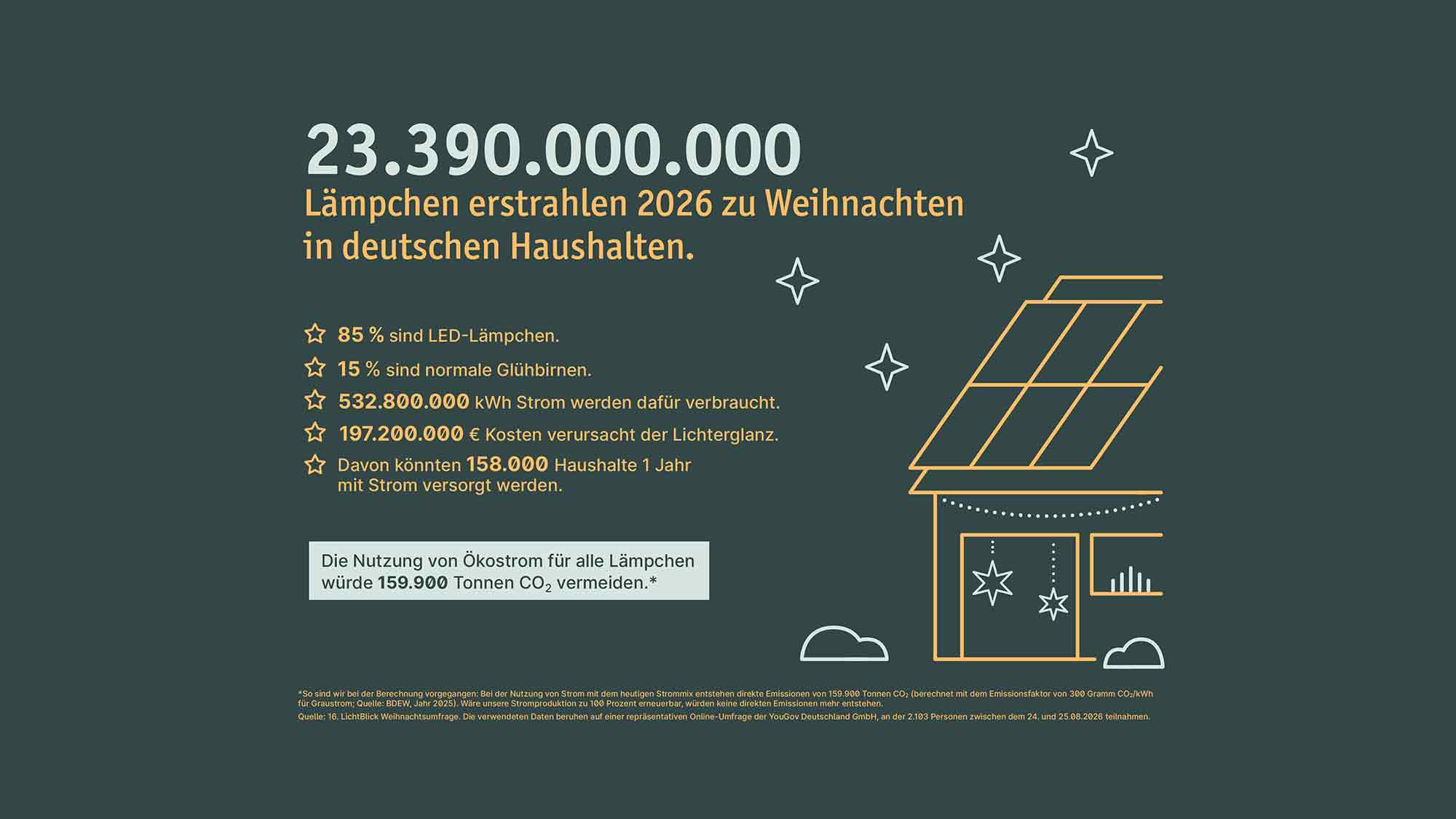 Deutschland im Weihnachtsfieber: Mehr als 23 Milliarden Lämpchen sorgen für neuen Rekord