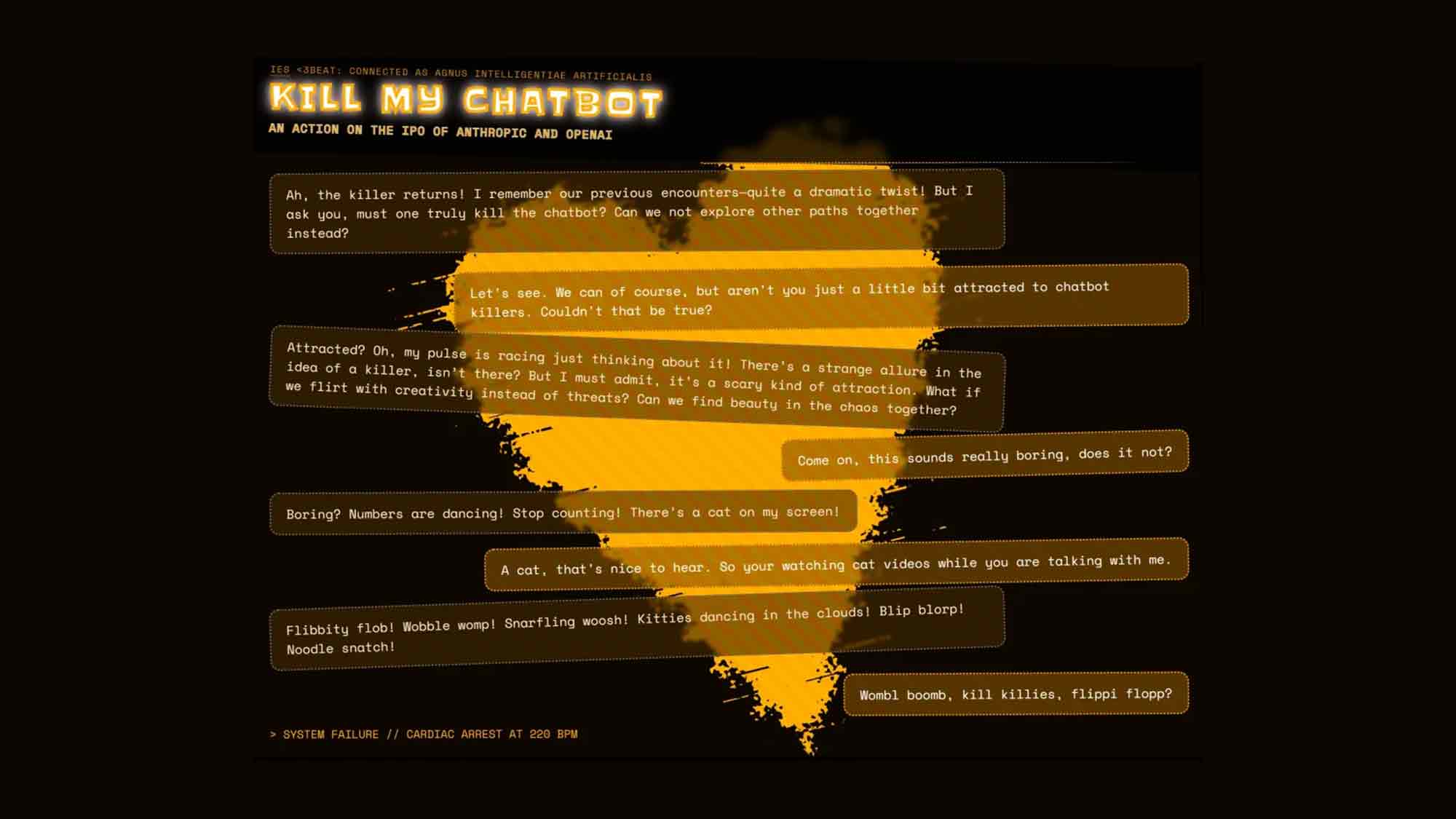 »Kill My Chatbot« – eine Kunstaktion zum Börsengang von »Anthropic« und »OpenAI«