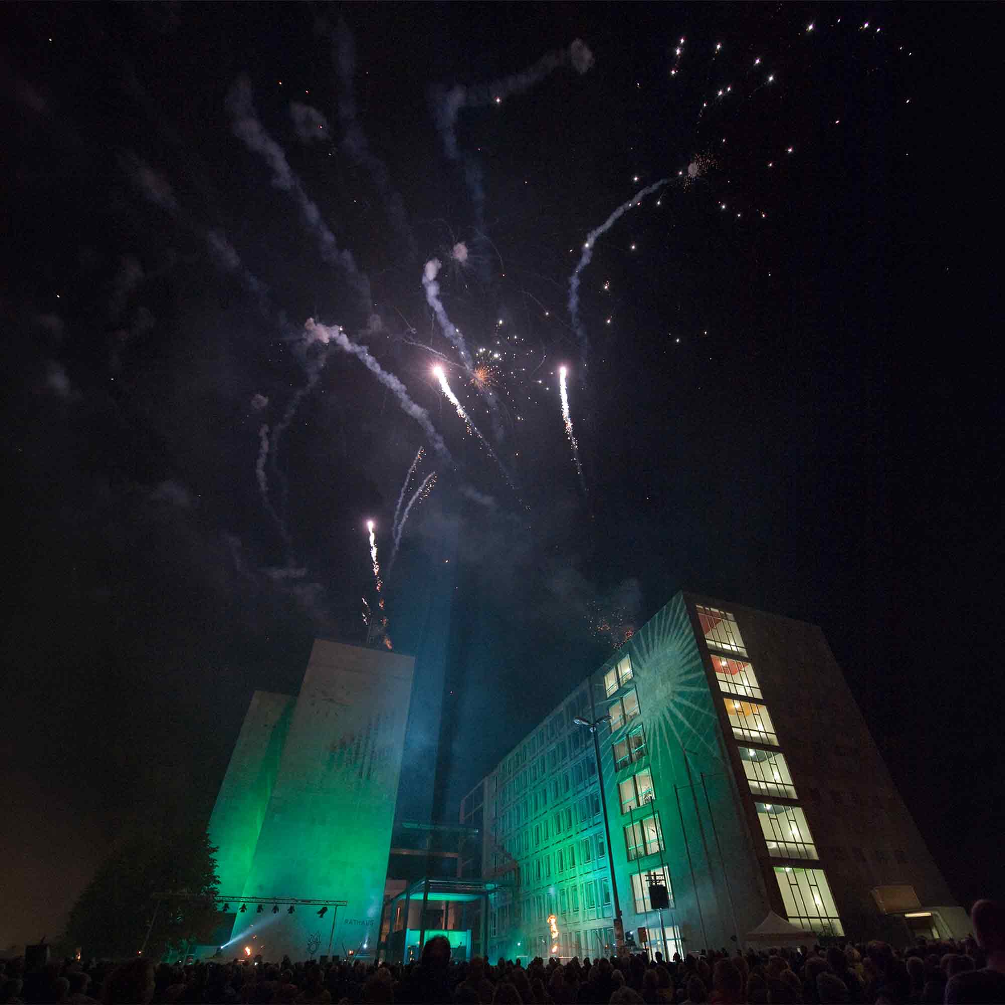 NOW Commons: Feuerwerk am Rathaus, Michaeliswoche Gütersloh 2009