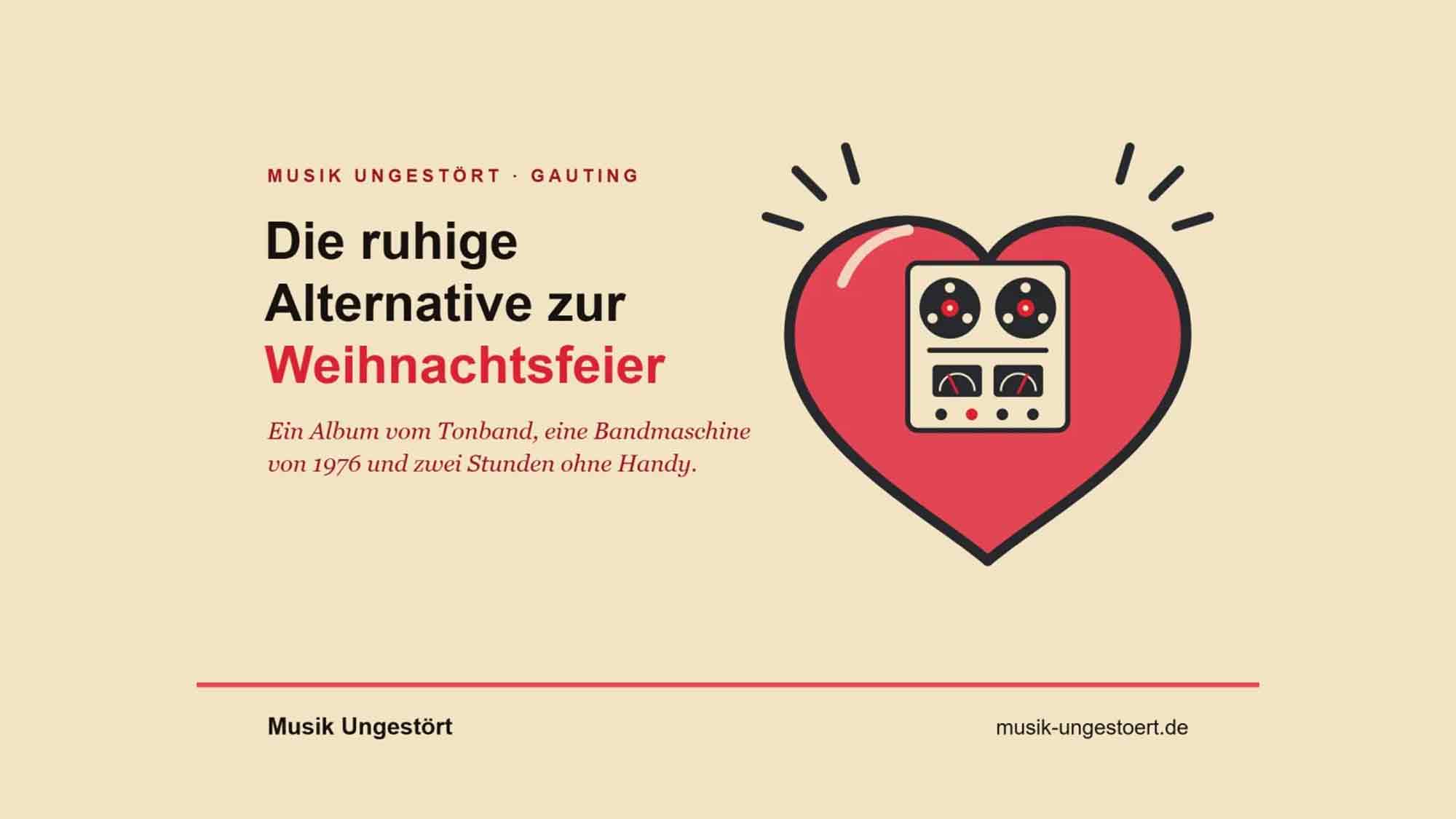 Die ruhige Alternative zur Weihnachtsfeier: Hörabend mit Bandmaschine von 1976 und ohne Handy