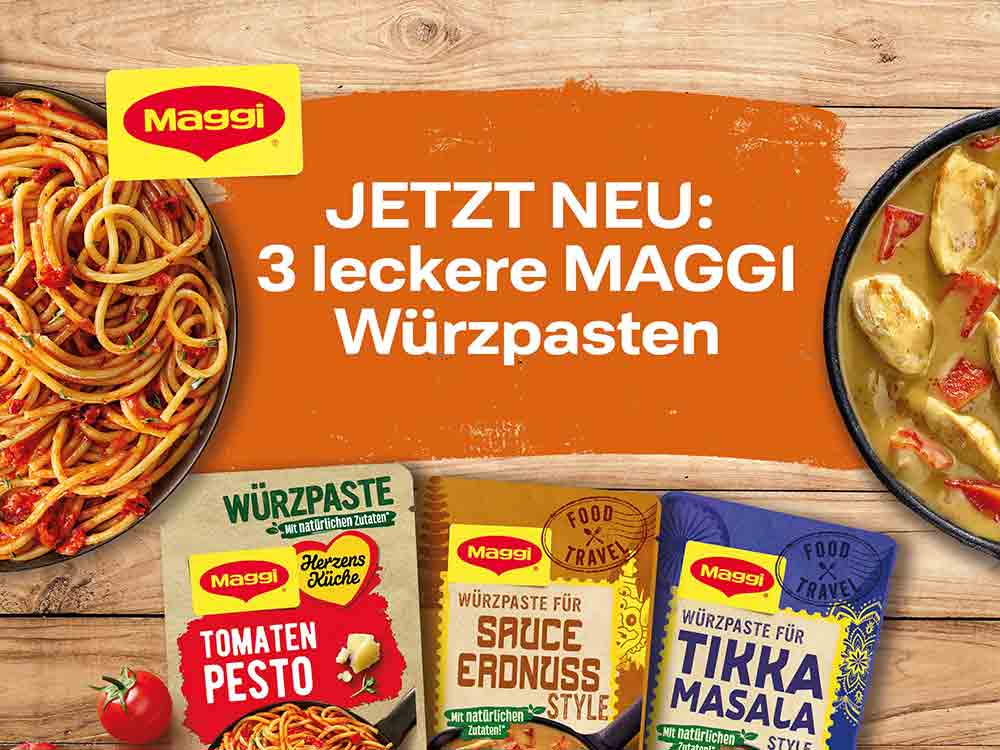 Neue Würzpasten von Maggi für schnelle Lieblingsgerichte aus Asien und Italien Neue Würzpasten von Maggi für schnelle Lieblingsgerichte aus Asien und Italien