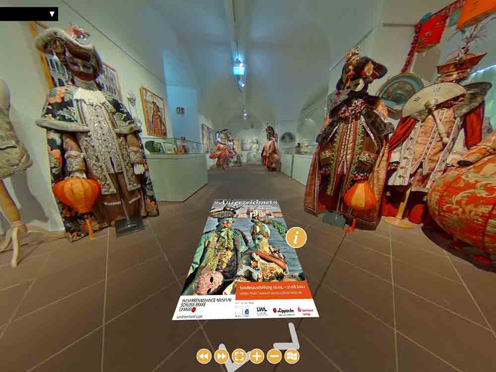 Weserrenaissance Museum Schloss Brake, virtueller Rundgang ab sofort mit neuen Fotos und Filmen