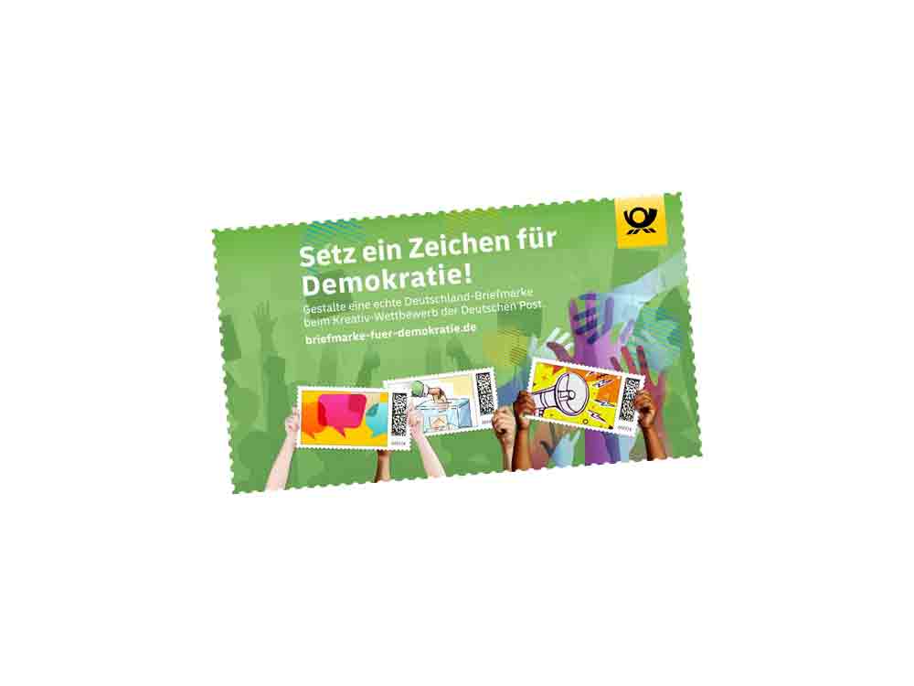 in (Postwert-)Zeichen für die Demokratie, Deutsche Post startet Briefmarken Gestaltungs Wettbewerb, 5. bis 30. September 2022 in (Postwert-)Zeichen für die Demokratie, Deutsche Post startet Briefmarken Gestaltungs Wettbewerb, 5. bis 30. September 2022
