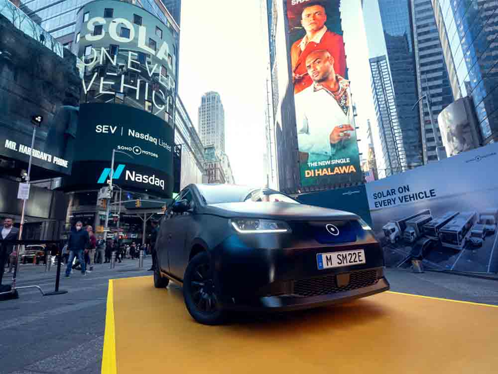 Sono Motors präsentiert preiswertes Solar Electric Vehicle Sion zum ersten Mal in den USA und beginnt Solar Mobility Tour durch die USA