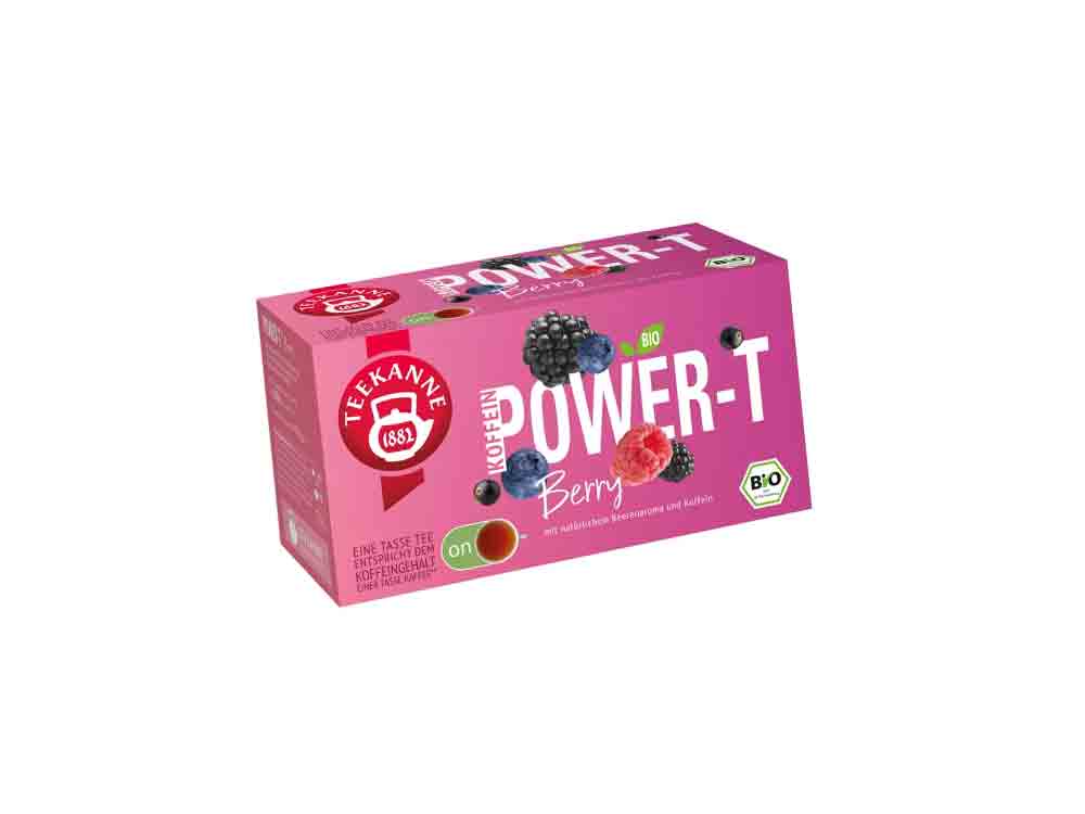 Die Innovation von Teekanne: Power T sorgt mit drei neuen Bio Kräutertees und Früchtetees für den Koffein Kick
