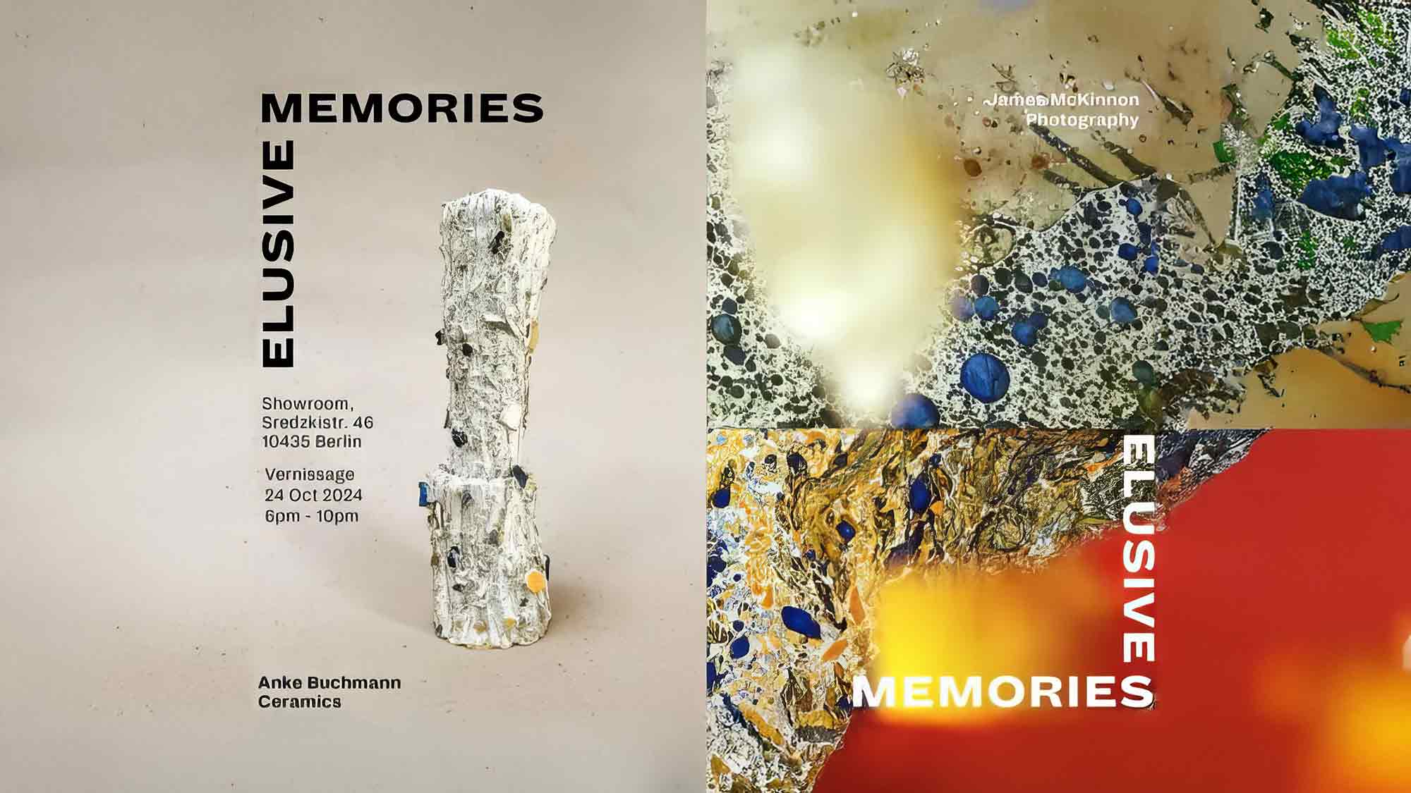 Buchmanns Atelier und Showroom Berlin: Ausstellung &raquo;Elusive Memories&laquo;, Keramiken und Fotografie, 24. Oktober bis 21. Dezember 2024